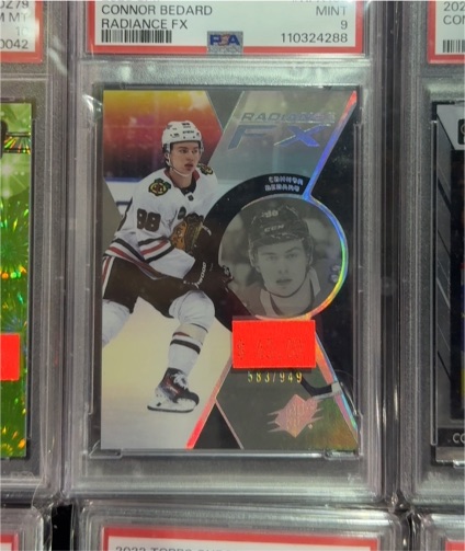 2023-24 Upper Deck SPx #RFX-100 Connor Bedard Radiance FX Rookie — front