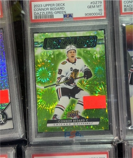 2023-24 Upper Deck Series 2 #DZ-79 Connor Bedard Green Dazzlers — front