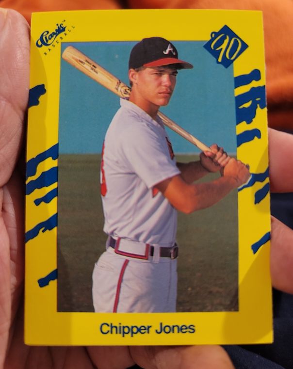 1990 Classic Yellow #T92 Chipper Jones — front