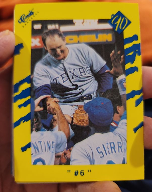 1990 Classic Yellow #T84 Nolan Ryan Texas Rangers — front