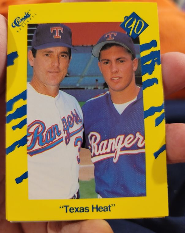 1990 Classic Yellow #T91 Nolan Ryan & Reid Ryan Texas Heat — front