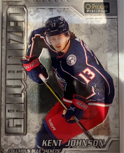 2022-23 O-Pee-Chee Platinum Galvanized #G-25 Kent Johnson — front