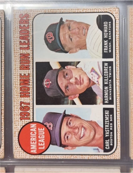 1968 Topps #6 American League Home Run Leaders Carl Yastrzemski Harmon Killebrew Frank Howard — front