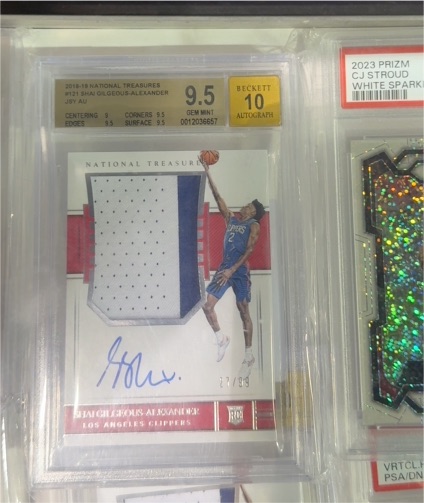 2018-19 National Treasures #121 Shai Gilgeous-Alexander Rookie Patch Auto — front