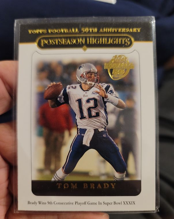 2005 Topps Football 50th Anniversary #360 Tom Brady Postseason Highlights — front