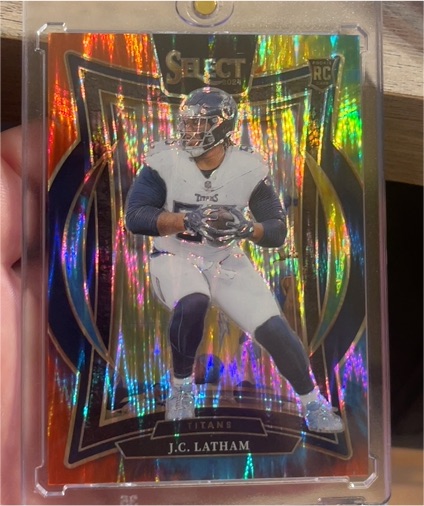 2024 Panini Select #11 J.C. Latham Concourse Green & Yellow Shock Prizm Rookie — front