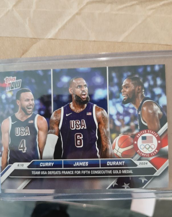 2024 Topps Now #26 Stephen Curry LeBron James Kevin Durant Team USA — front