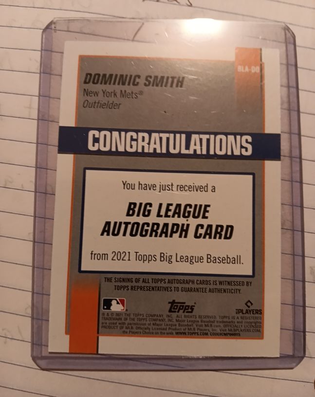 2021 Topps Big League #BLA-DO Dominic Smith — front