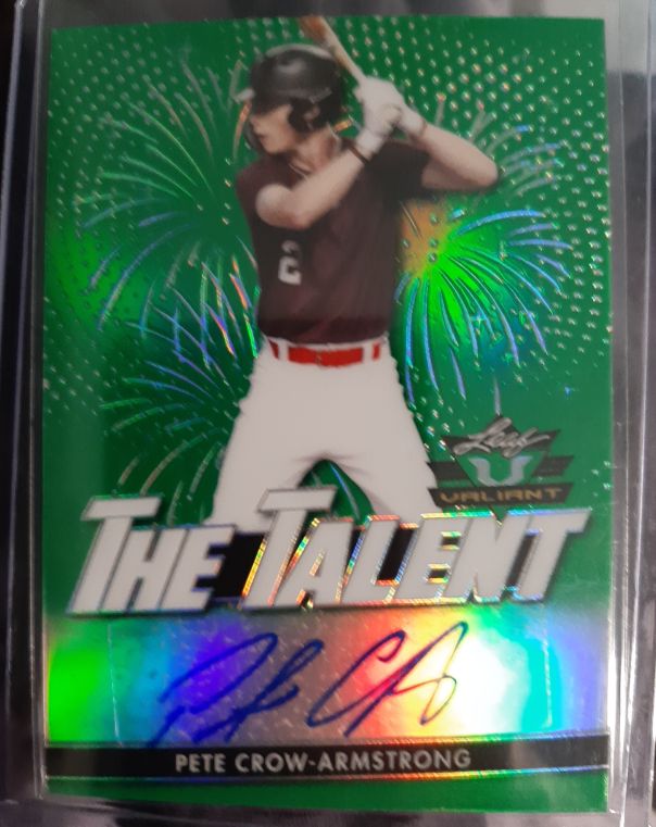 2020 Leaf Valiant The Talent Green Pete Crow-Armstrong — front