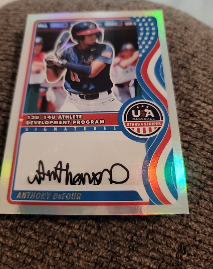 2025 Panini Stars and Stripes 13u/14u National Team Signatures Anthony DuFour — front