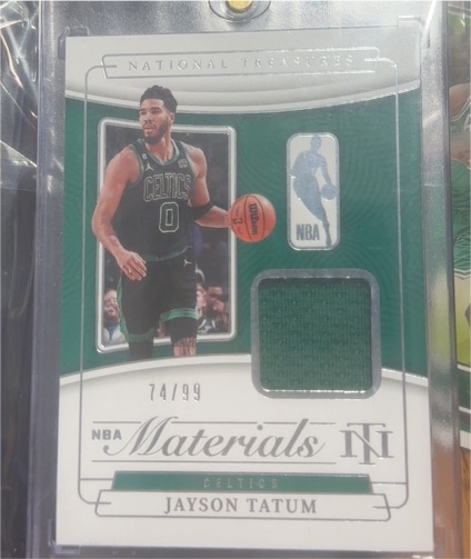 2022-23 Panini National Treasures NBA Materials #NM-JTC Jayson Tatum — front