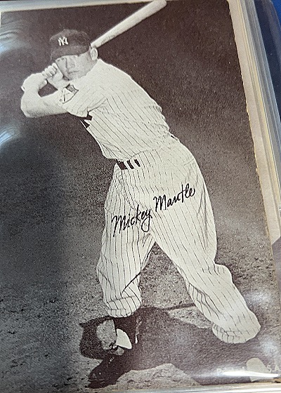 1962 Exhibits Stat Back #4 Mickey Mantle — front