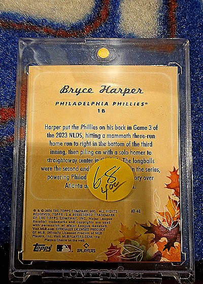 2024 Topps Update Autumn Tales #AT-48 Bryce Harper — back