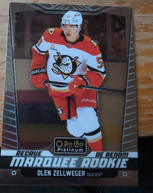 2024-25 O-Pee-Chee Platinum #207 Olen Zellweger Marquee Rookie Anaheim Ducks — front
