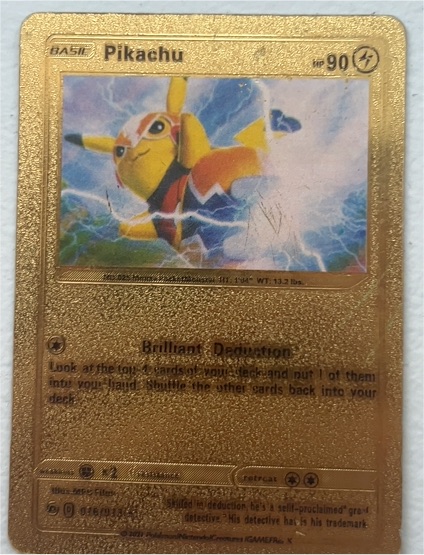 2021 Fan Art Pikachu #076 Gold Foil — front