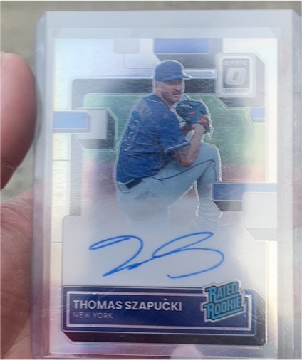 2022 Donruss Optic #RRS-SZ Thomas Szapucki Rated Rookie Auto — front