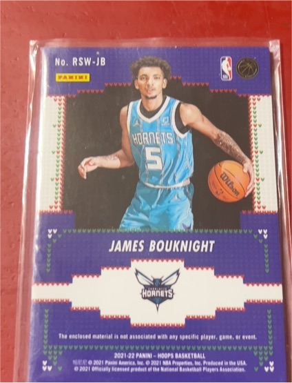 2021-22 Panini NBA Hoops Rookie Sweaters #RSW-JB James Bouknight — front