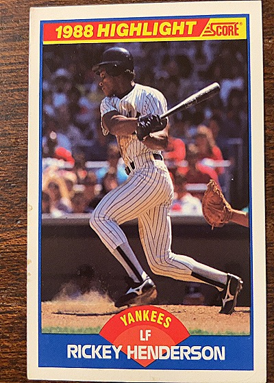 1989 Score #657 Rickey Henderson — front