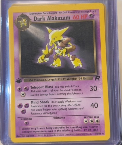 2000 Pokémon Team Rocket #18 Dark Alakazam — front