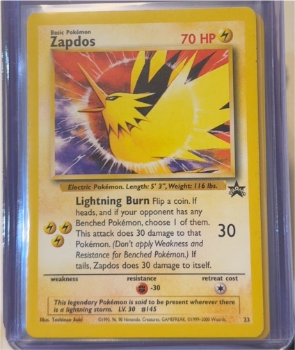1999 Pokémon #23 Zapdos — front