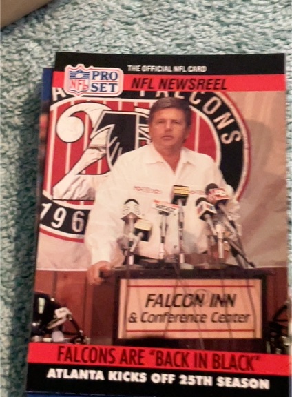 1990 Pro Set #787 Falcons are "Back in Black" Jerry Glanville — front