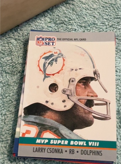 1990 Pro Set #8 Larry Csonka Miami Dolphins — front