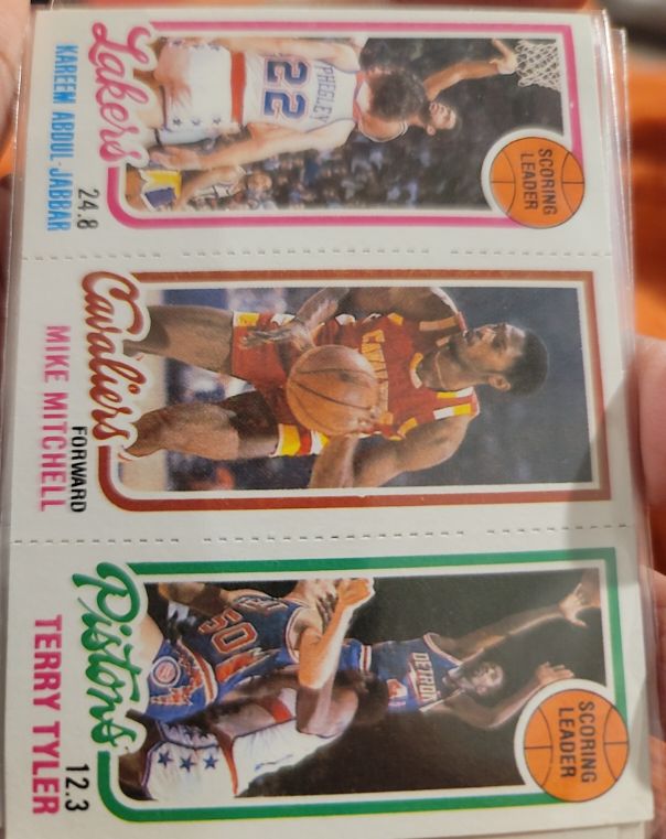 1980-81 Topps #132 Kareem Abdul-Jabbar / Mike Mitchell / Terry Tyler — front
