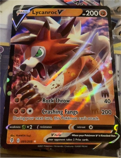 2021 Pokémon TCG Evolving Skies #091 Lycanroc V — front