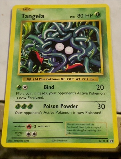 2016 Pokémon XY Evolutions #8 Tangela — front