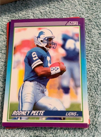 1990 Score #219 Rodney Peete Detroit Lions — front