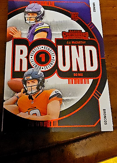 2024 Panini Contenders Round Numbers #1 J.J. McCarthy / Bo Nix — front