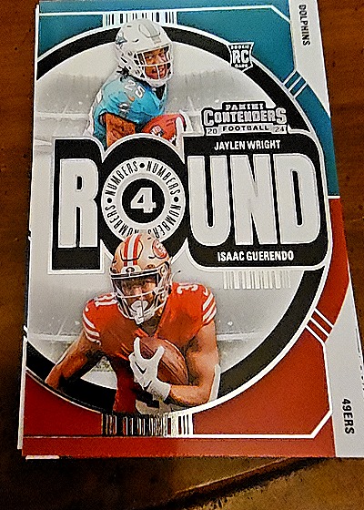 2024 Panini Contenders Round Numbers #17 Jaylen Wright / Isaac Guerendo — front
