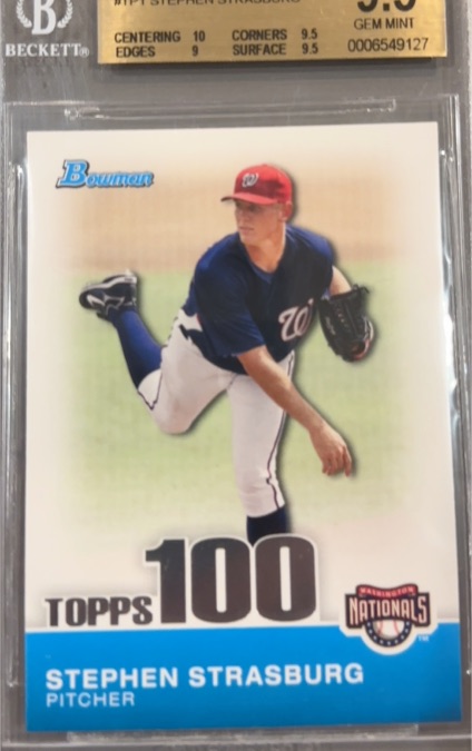 2010 Bowman Topps 100 #TP1 Stephen Strasburg Washington Nationals — front