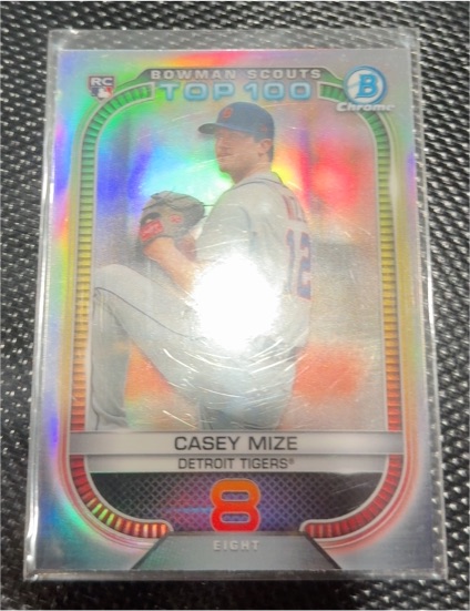 2021 Bowman Chrome Scouts Top 100 #BTP-8 Casey Mize — front