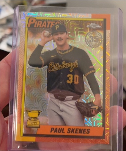 2025 Topps Series 1 1990 Topps Chrome Silver Pack Mojo #T90C-32 Paul Skenes — front