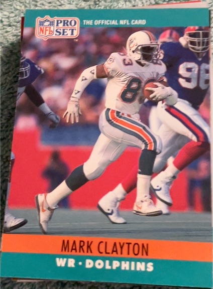 1990 Pro Set #177 Mark Clayton — front