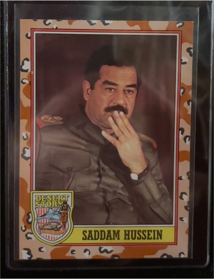 1991 Topps Desert Storm #189 Saddam Hussein — front