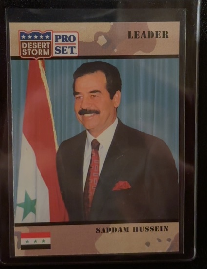 1991 Pro Set Desert Storm #69 Saddam Hussein — front