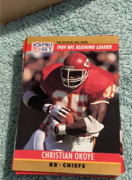 1990 Pro Set #9 Christian Okoye — front
