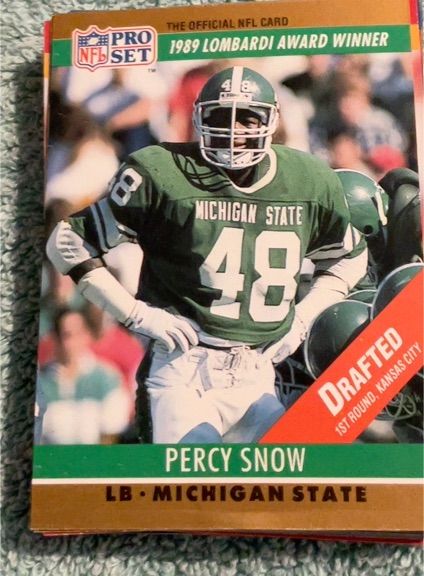 1990 Pro Set #21 Percy Snow — front