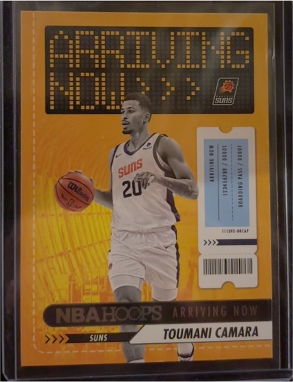 2023-24 Panini NBA Hoops #5 Toumani Camara Arriving Now Phoenix Suns — front