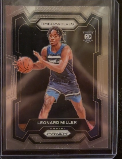 2023-24 Panini Prizm #155 Leonard Miller Rookie RC Minnesota Timberwolves — front