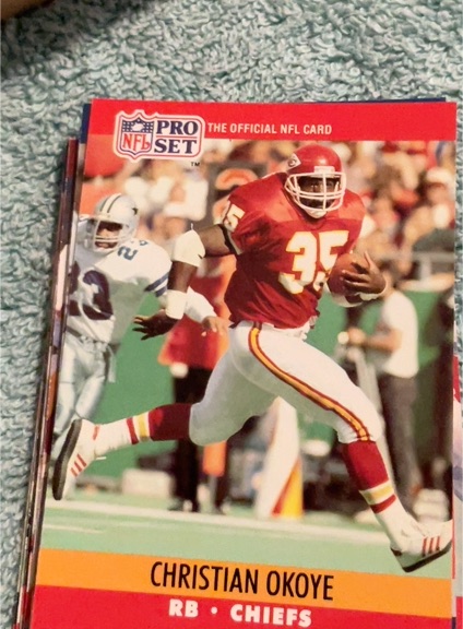 1990 Pro Set #532 Christian Okoye — front