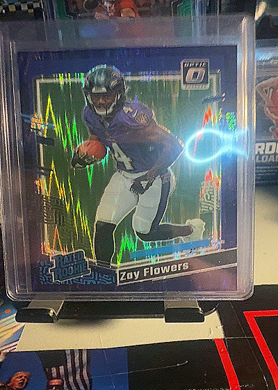 2023 Donruss Optic Rated Rookie Purple Shock #RR-1 Zay Flowers — front
