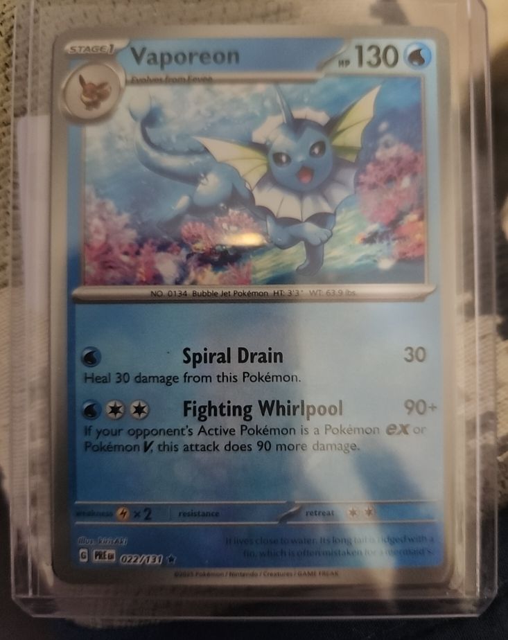 2023 Pokémon TCG Prismatic Evolutions #022 Vaporeon — front