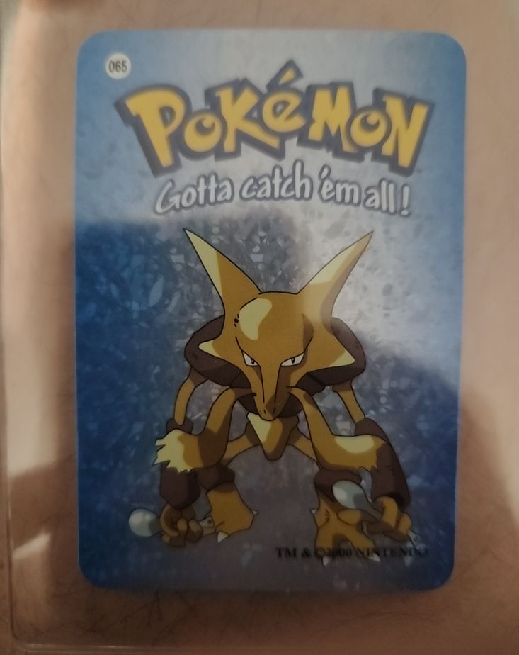 2000 Pokemon #065 Alakazam Vending Machine Prism Sticker — front