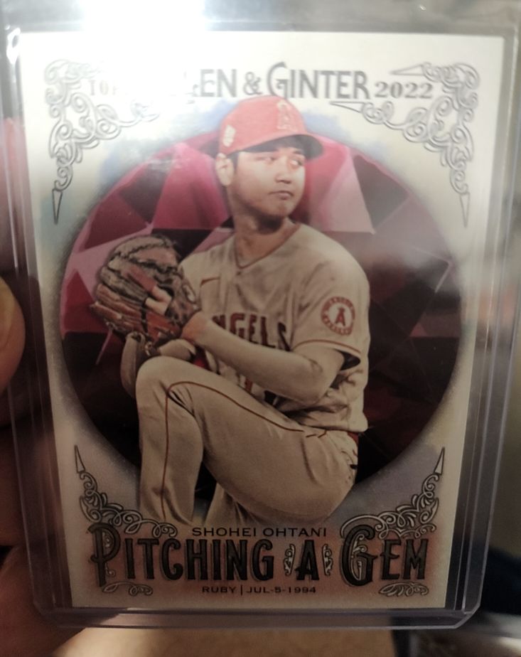 2022 Topps Allen & Ginter #PAG-9 Shohei Ohtani Pitching a Gem Ruby — front