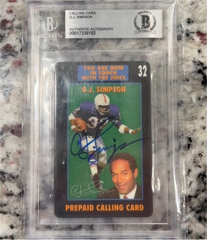 O.J. Simpson Calling Card #32 — front