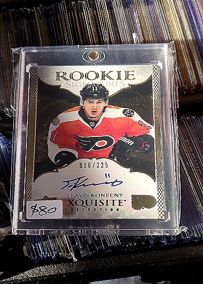 2016-17 Upper Deck Exquisite Collection Rookie Signatures #ERS-TK Travis Konecny — front