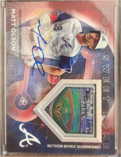 2024 Topps Series 1 Matt Olson Braves Home Sweet Home Medallion Auto — front
